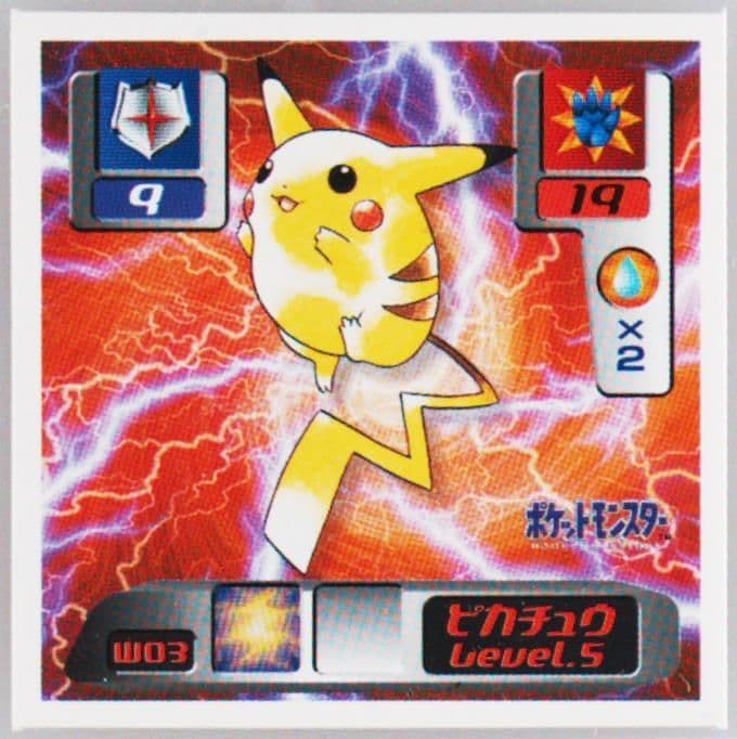 Pikachu (W03) 1999 Amada Pokemon Japanese World Hobby Fair Stickers Part 1