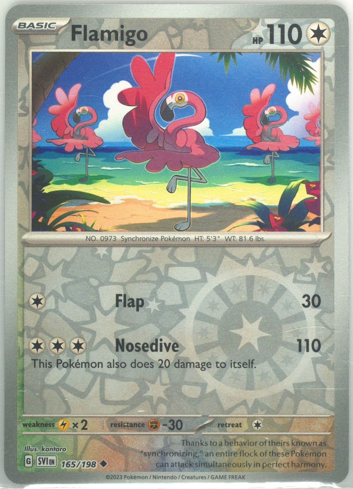 Flamigo Reverse Holo (165) 2023 Pokemon Svi EN-Scarlet & Violet