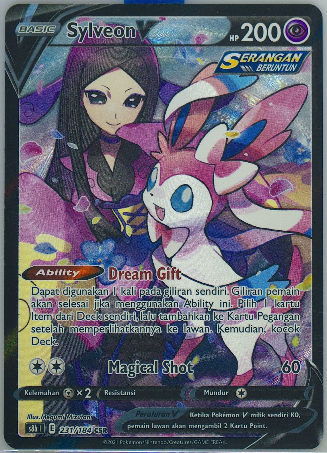 Full Art/Sylveon V (231) 2022 Pokemon Indonesian Sword & Shield Vmax Climax
