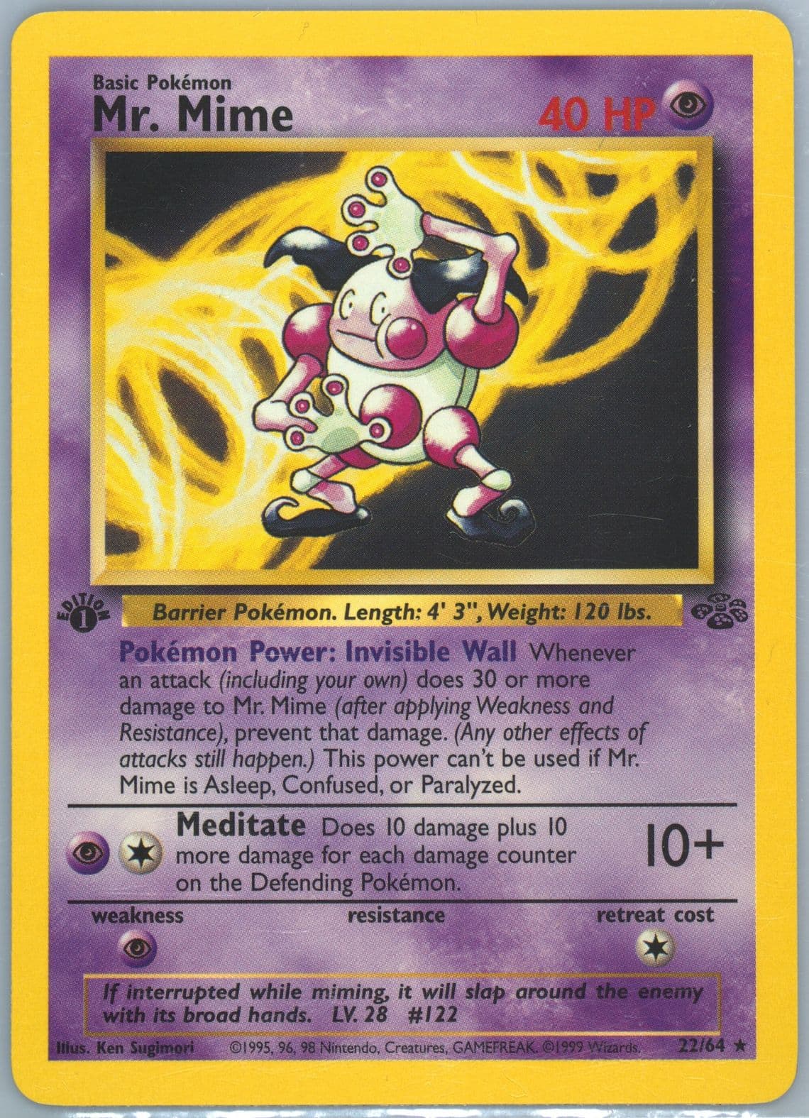 Mr. Mime 1st Edition (22) 1999 Pokemon Jungle