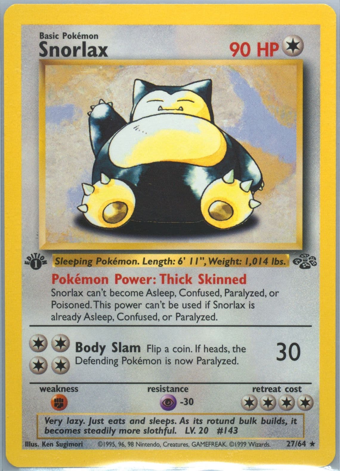 Snorlax 1st Edition (27) 1999 Pokemon Jungle