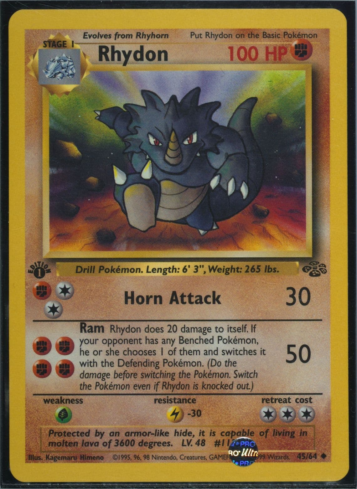 Rhydon 1st Edition (45) 1999 Pokemon Jungle