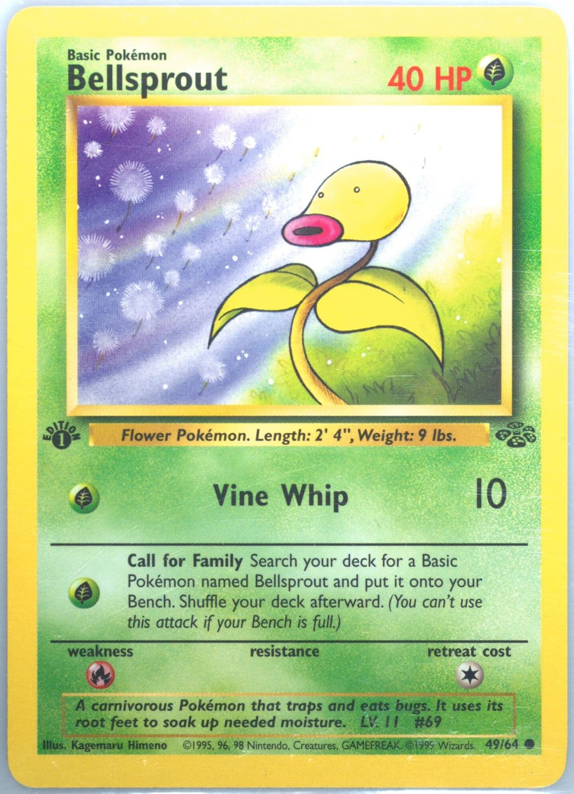 Bellsprout 1st Edition (49) 1999 Pokemon Jungle
