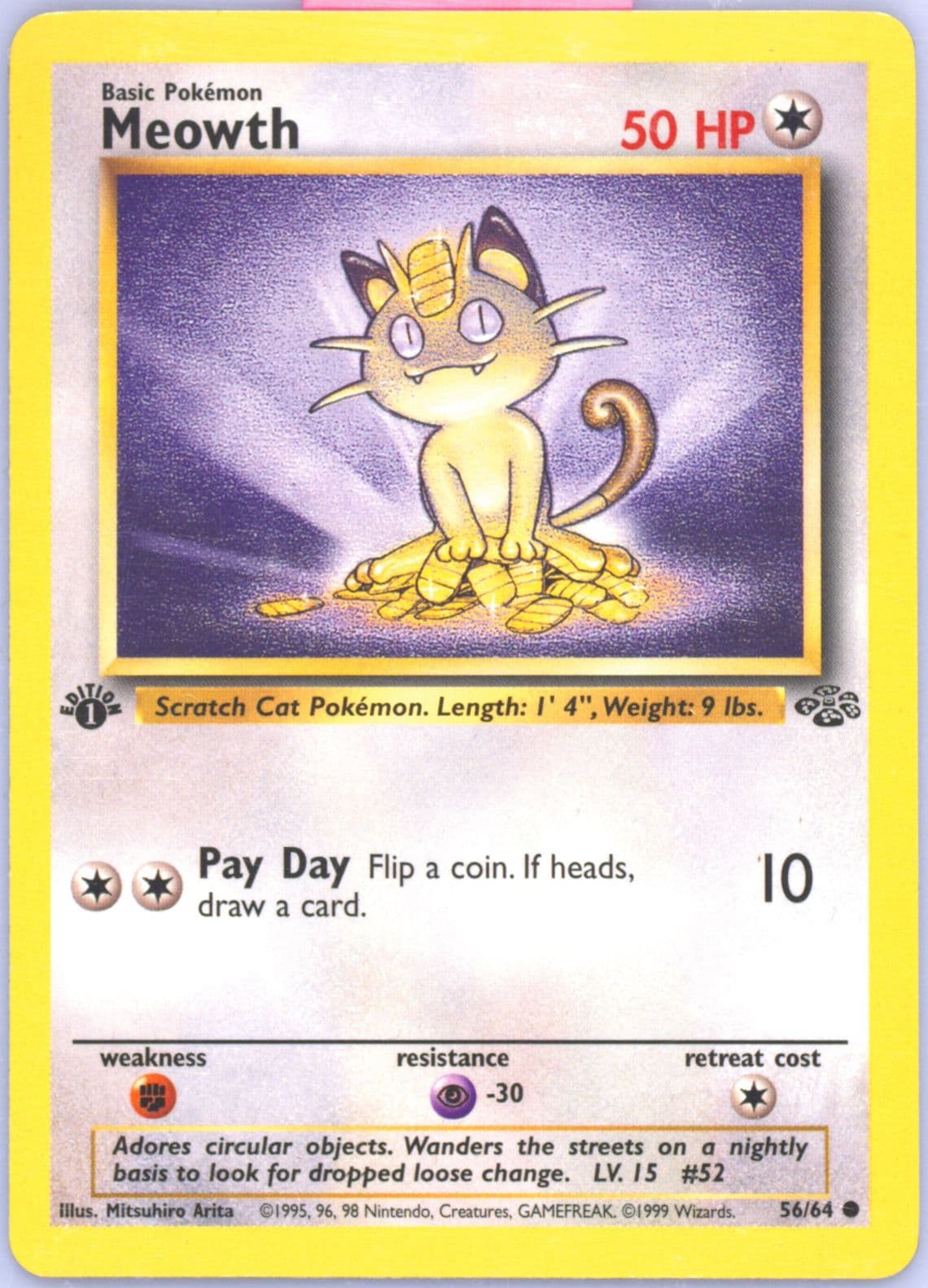 Meowth 1st Edition (56) 1999 Pokemon Jungle