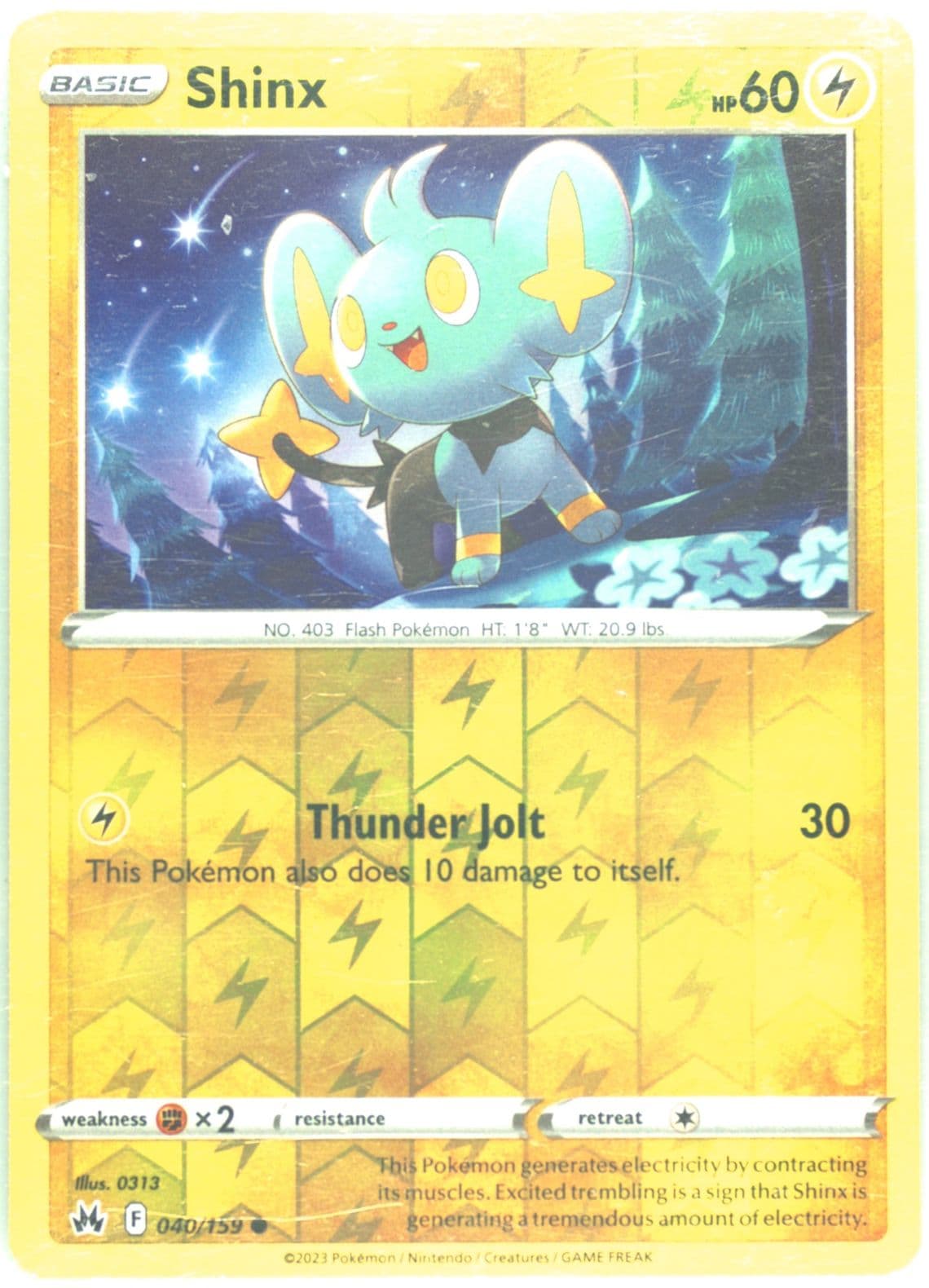 Shinx-Reverse Foil (040) 2023 Pokemon Sword and Shield Crown Zenith