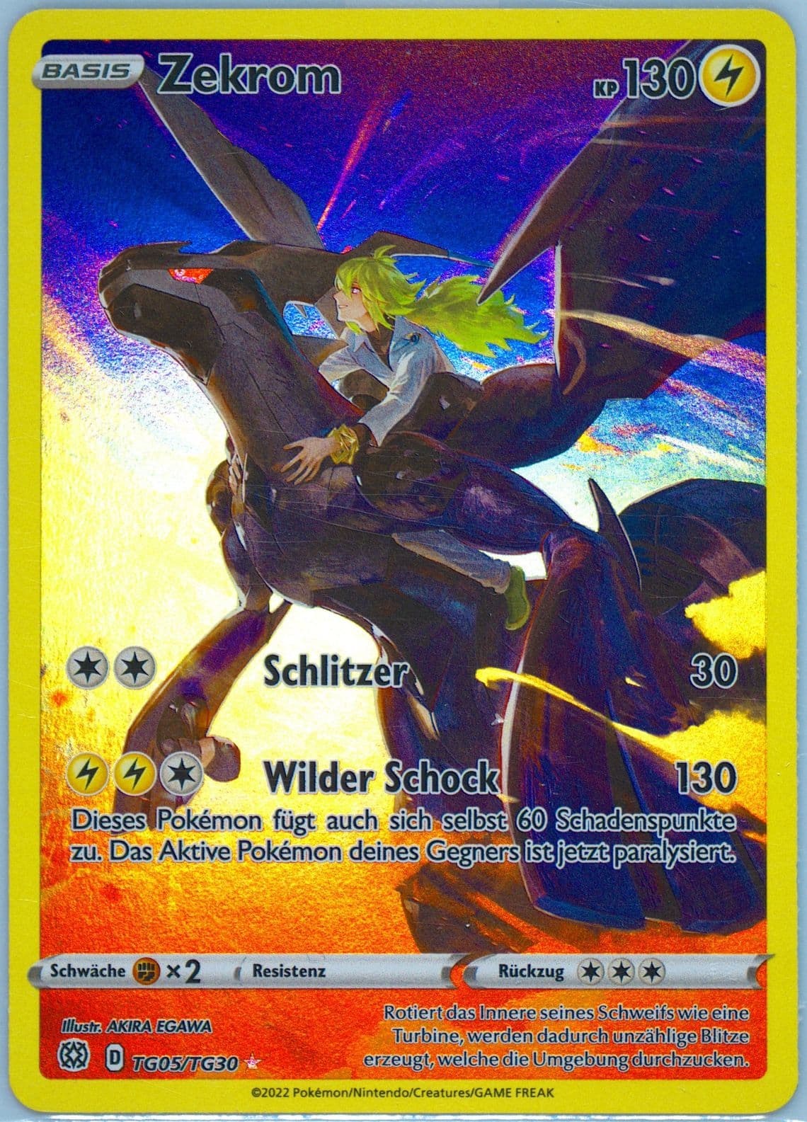 Full Art/Zekrom German (TG05) 2022 Pokemon Sword & Shield Brilliant Stars