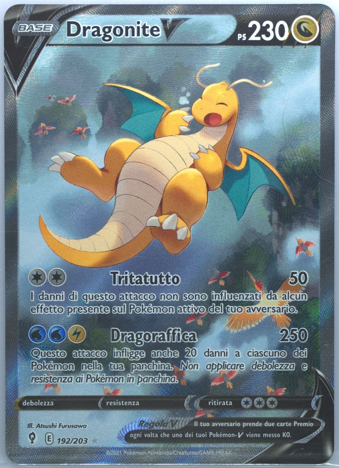 Full Art/Dragonite V Italian (192) 2021 Pokemon Sword & Shield Evolving Skies