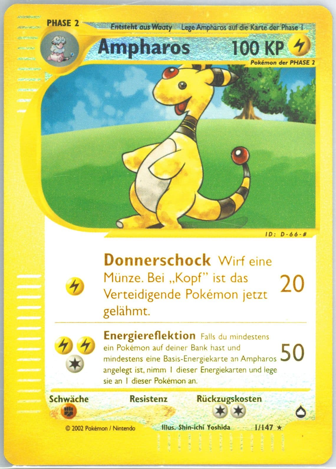 Ampharos-Reverse Foil German (1) 2003 Pokemon Aquapolis