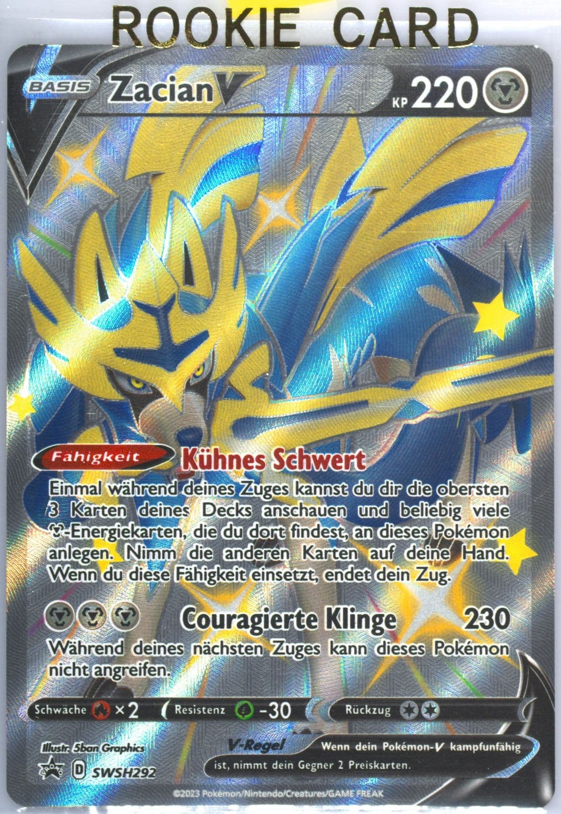 Zacian V Crown Zenith Premium Figure Collection-German (292) 2023 Pokemon Swsh Black Star Promo