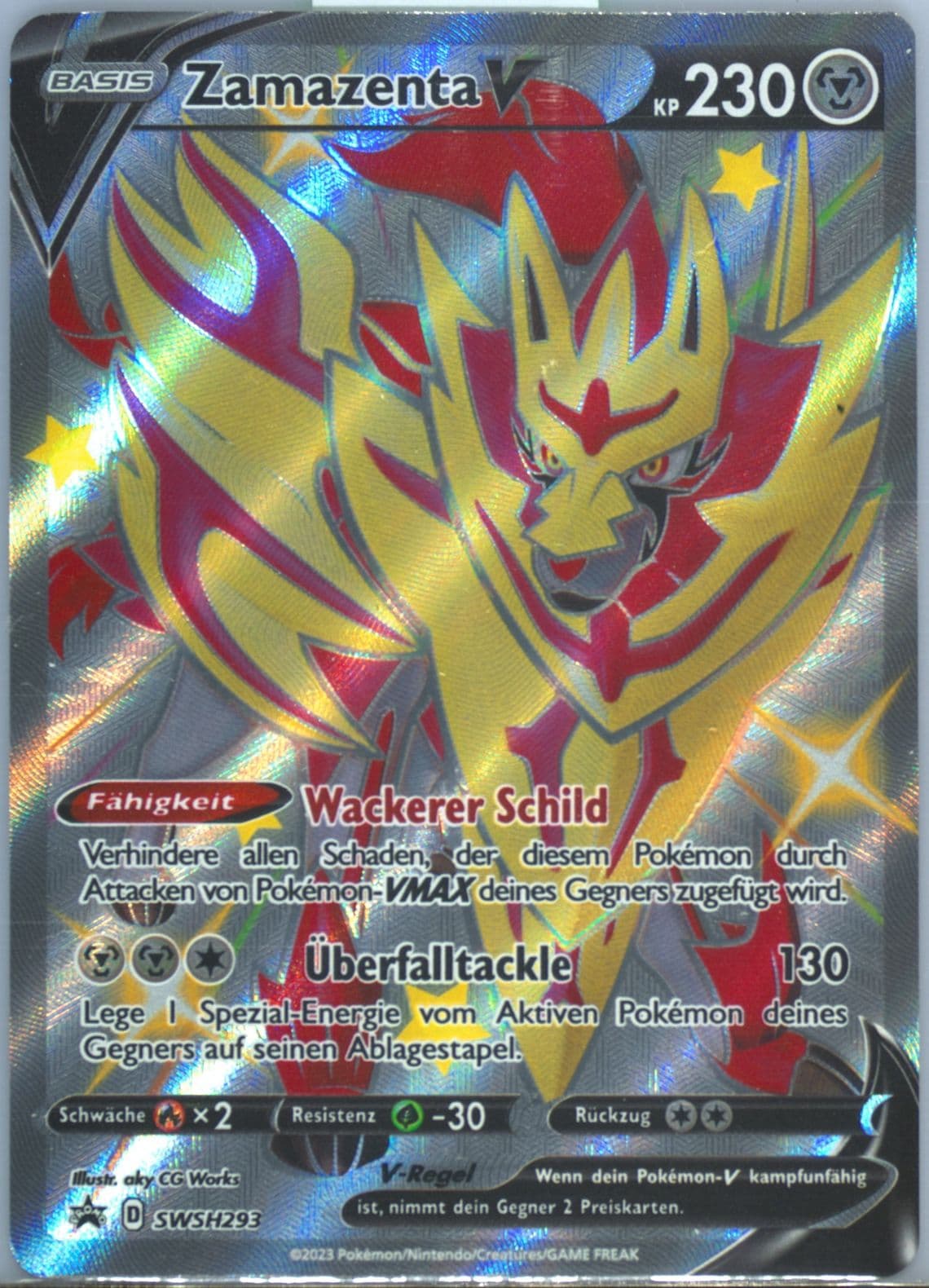 Zamazenta V Crown Zenith Premium Figure Collection-German (293) 2023 Pokemon Swsh Black Star Promo