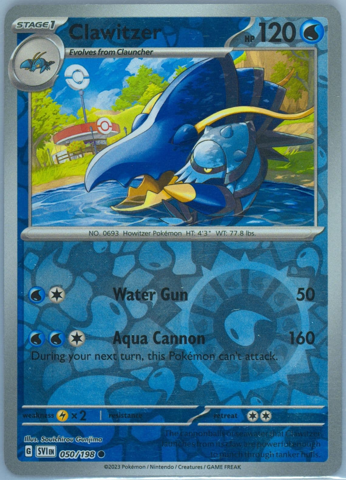 Clawitzer Reverse Holo (050) 2023 Pokemon German Svi de-Scarlet & Violet