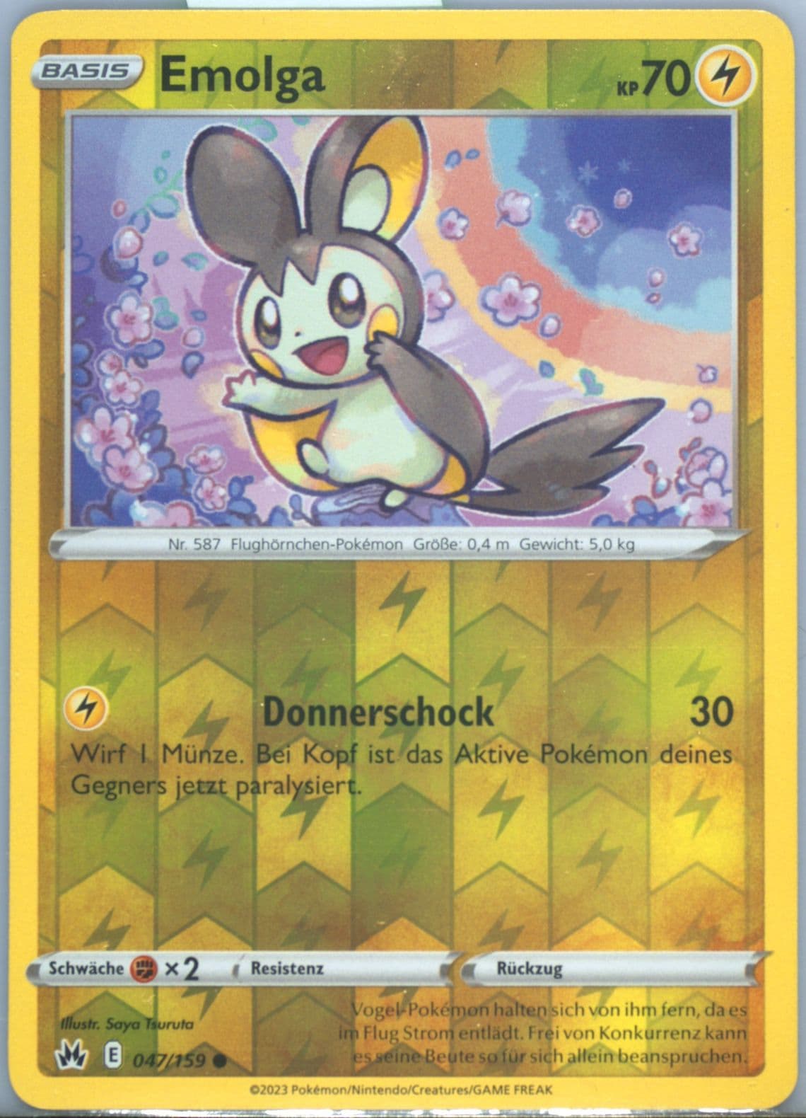 Emolga-Reverse Foil German (047) 2023 Pokemon Sword and Shield Crown Zenith