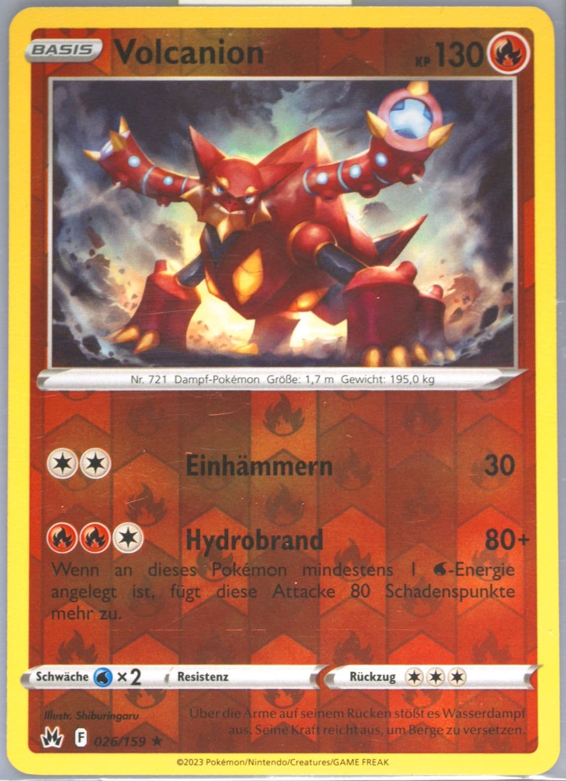 Volcanion-Reverse Foil German (026) 2023 Pokemon Sword and Shield Crown Zenith