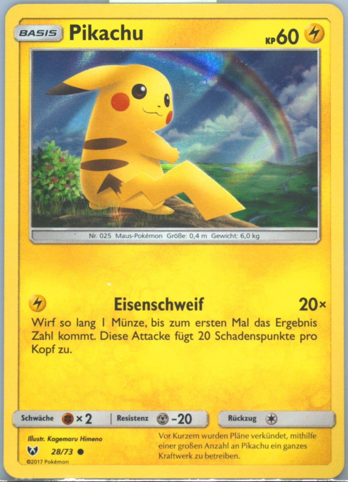 Pikachu-Holo German (28) 2017 Pokemon Sun & Moon Shining Legends