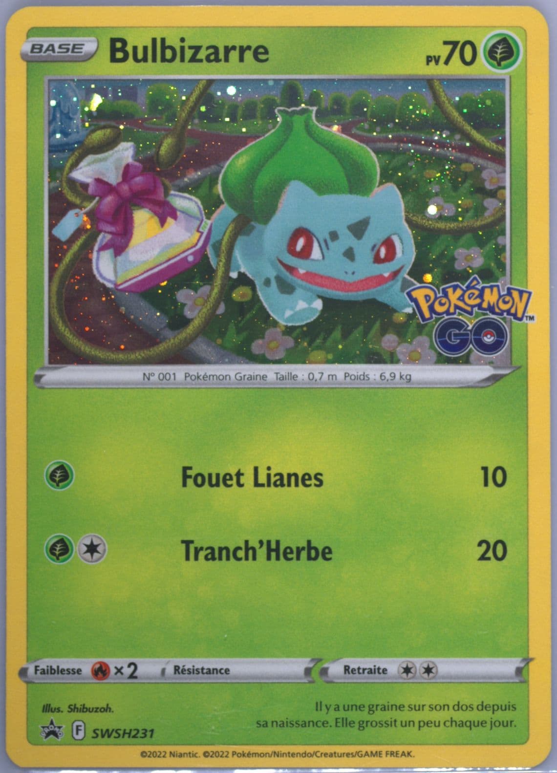 Bulbizarre-Holo Pokemon Go Pin Collection-Bulbasaur-French (231) 2022 Pokemon Swsh Black Star Promo