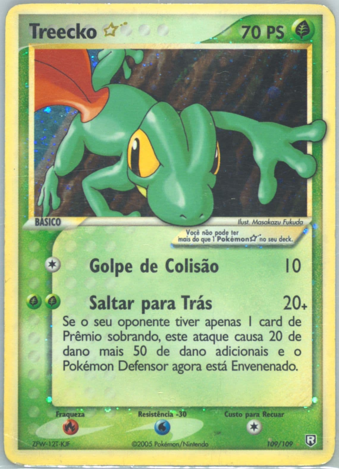 Treecko-Holo Gold Star (109) 2005 Pokemon Portuguese EX Team Rocket Returns