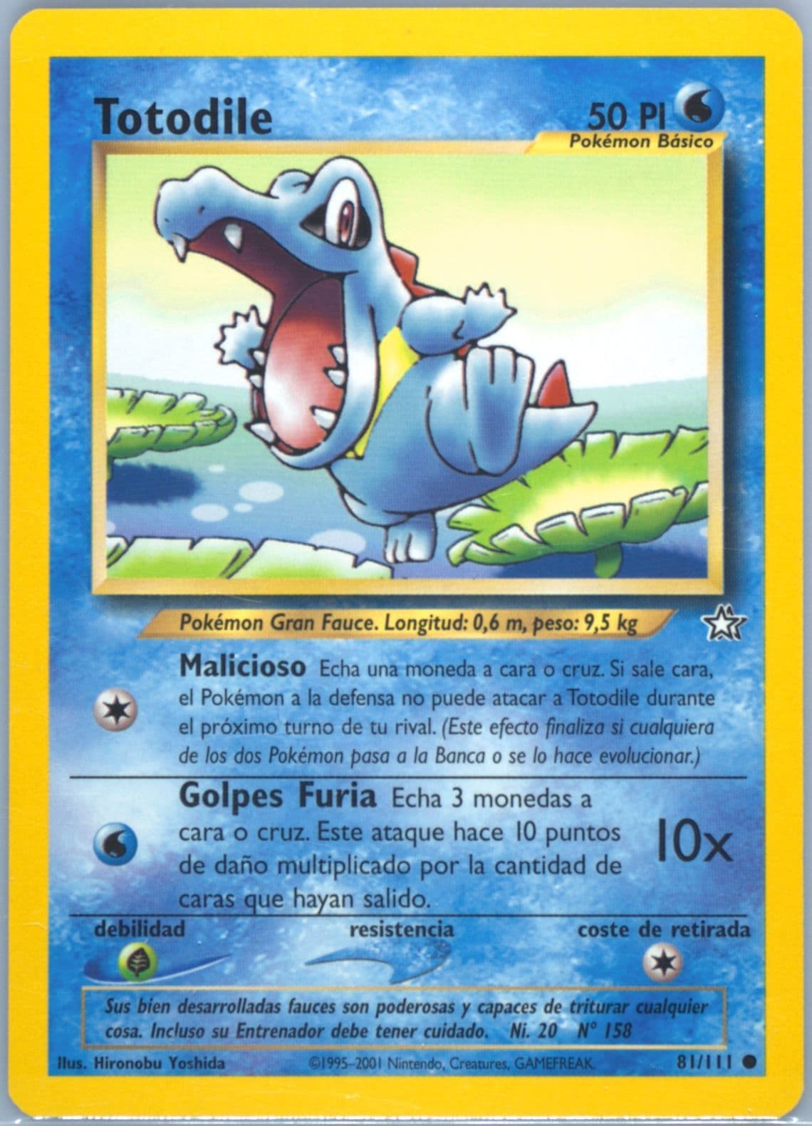 Totodile (81) 2001 Pokemon Spanish Neo Genesis