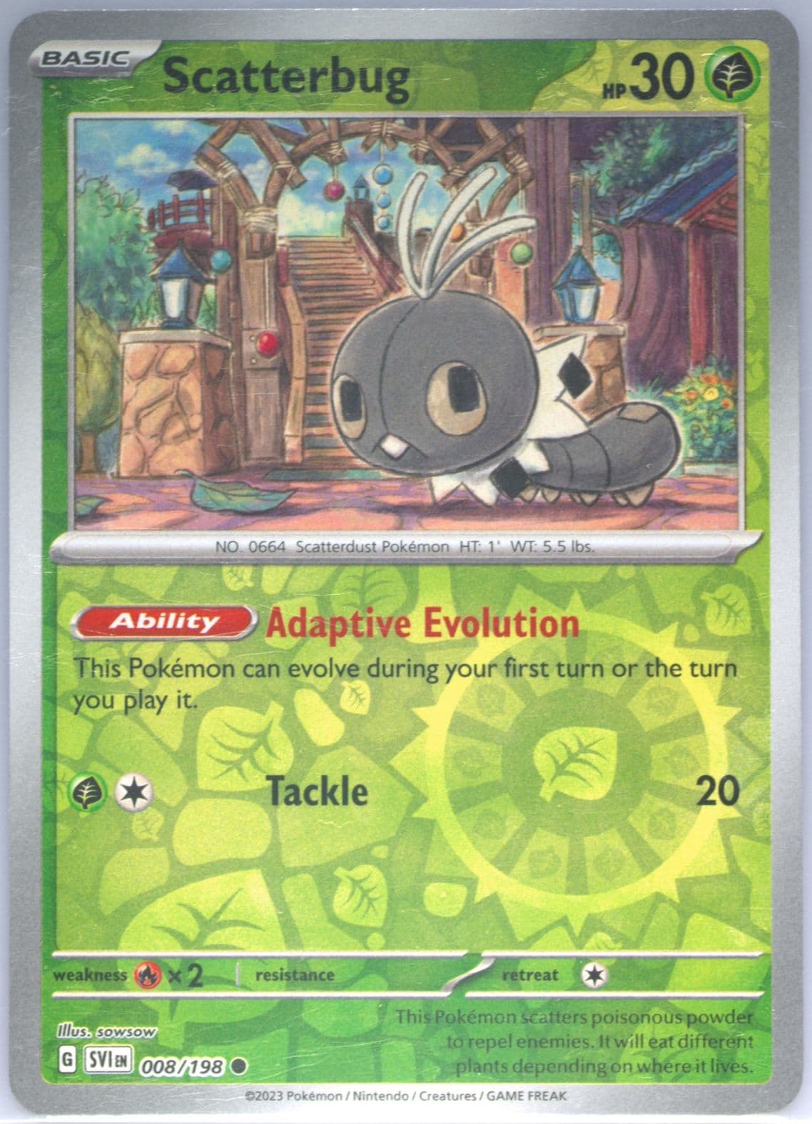 Scatterbug Reverse Holo (008) 2023 Pokemon Svi EN-Scarlet & Violet