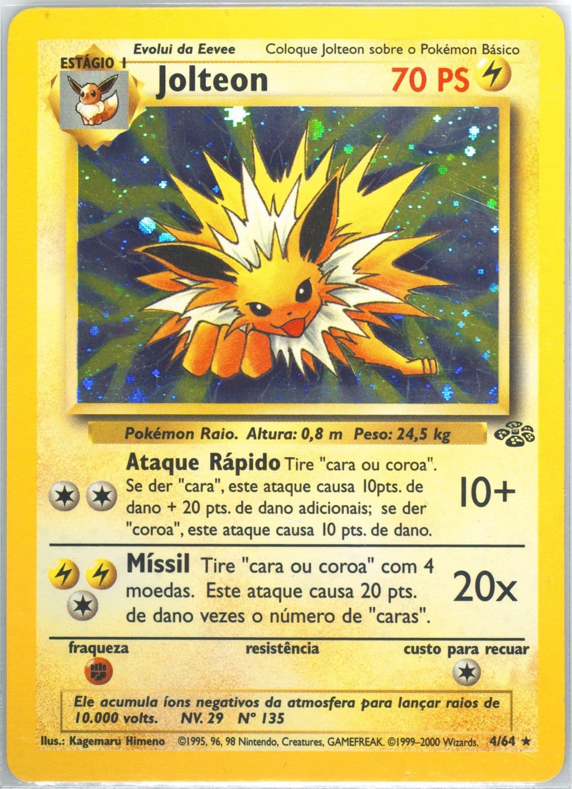 Jolteon-Holo (4) 2000 Pokemon Portuguese Jungle