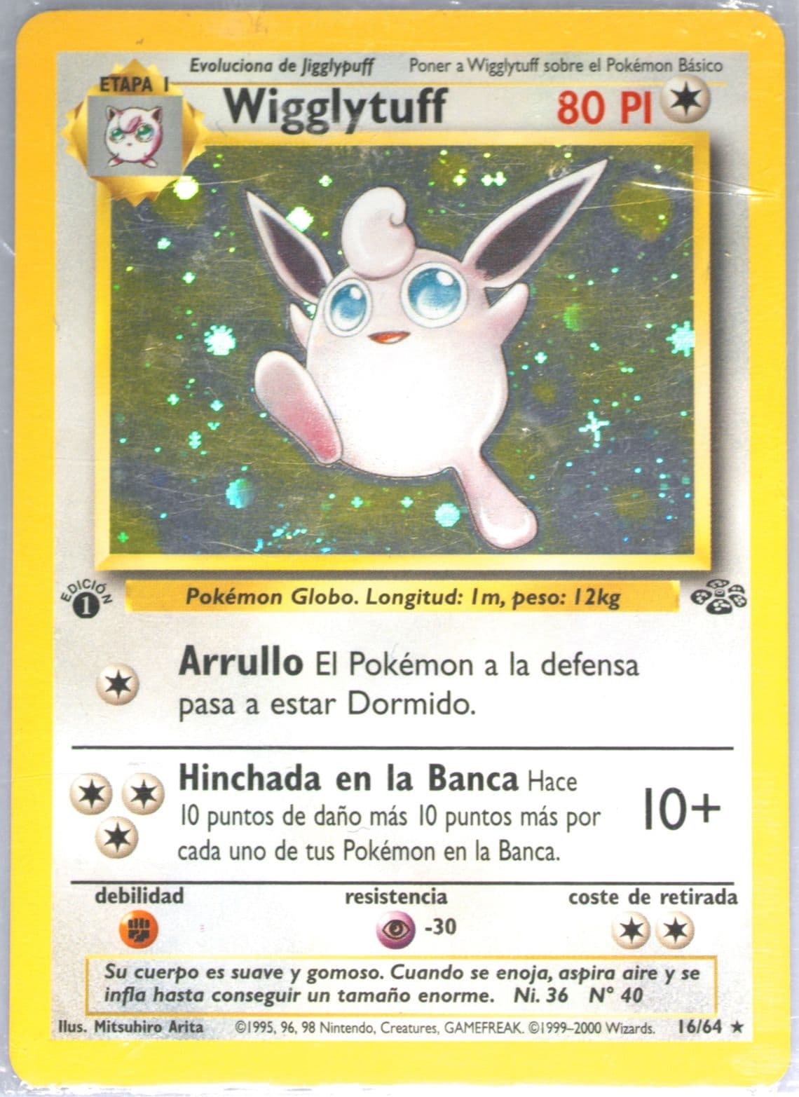Wigglytuff-Holo 1st Edition (16) 2000 Pokemon Spanish Jungle