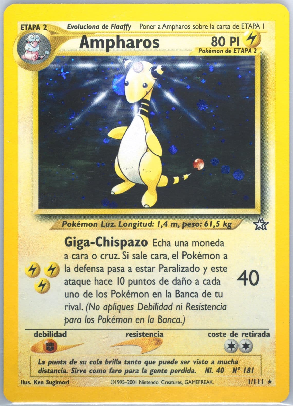 Ampharos-Holo (1) 2001 Pokemon Spanish Neo Genesis