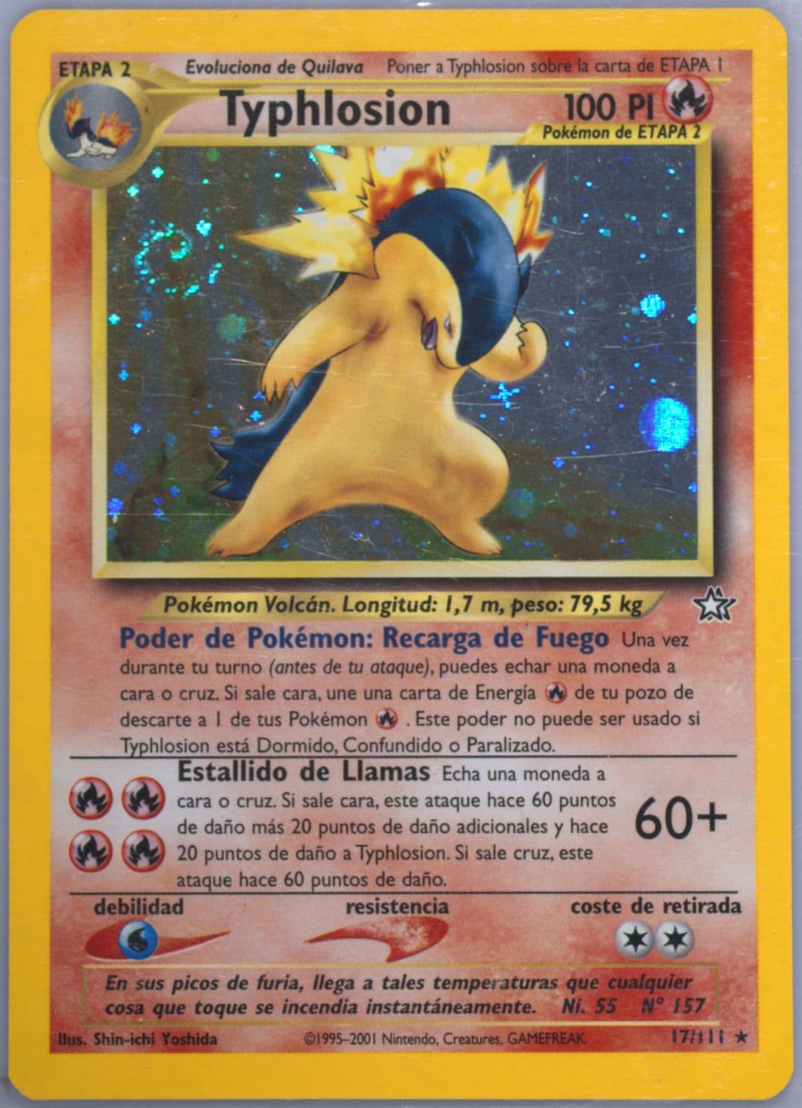 Typhlosion-Holo (17) 2001 Pokemon Spanish Neo Genesis