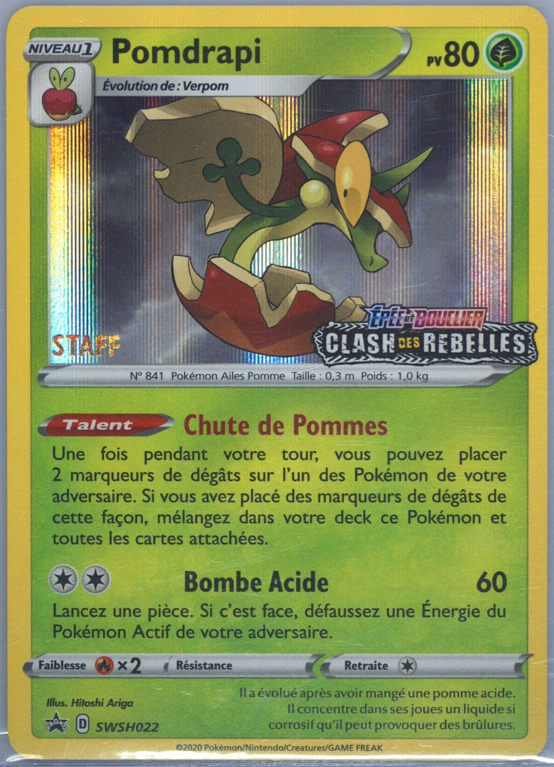 Pomdrapi-Holo Prerelease-Staff-French (022) 2020 Pokemon Swsh Black Star Promo