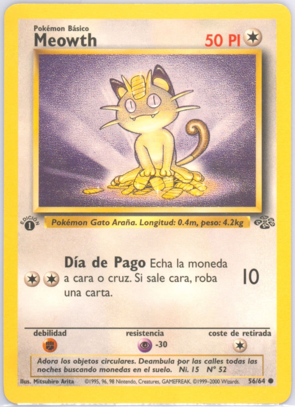 Meowth 1st Edition (56) 2000 Pokemon Spanish Jungle
