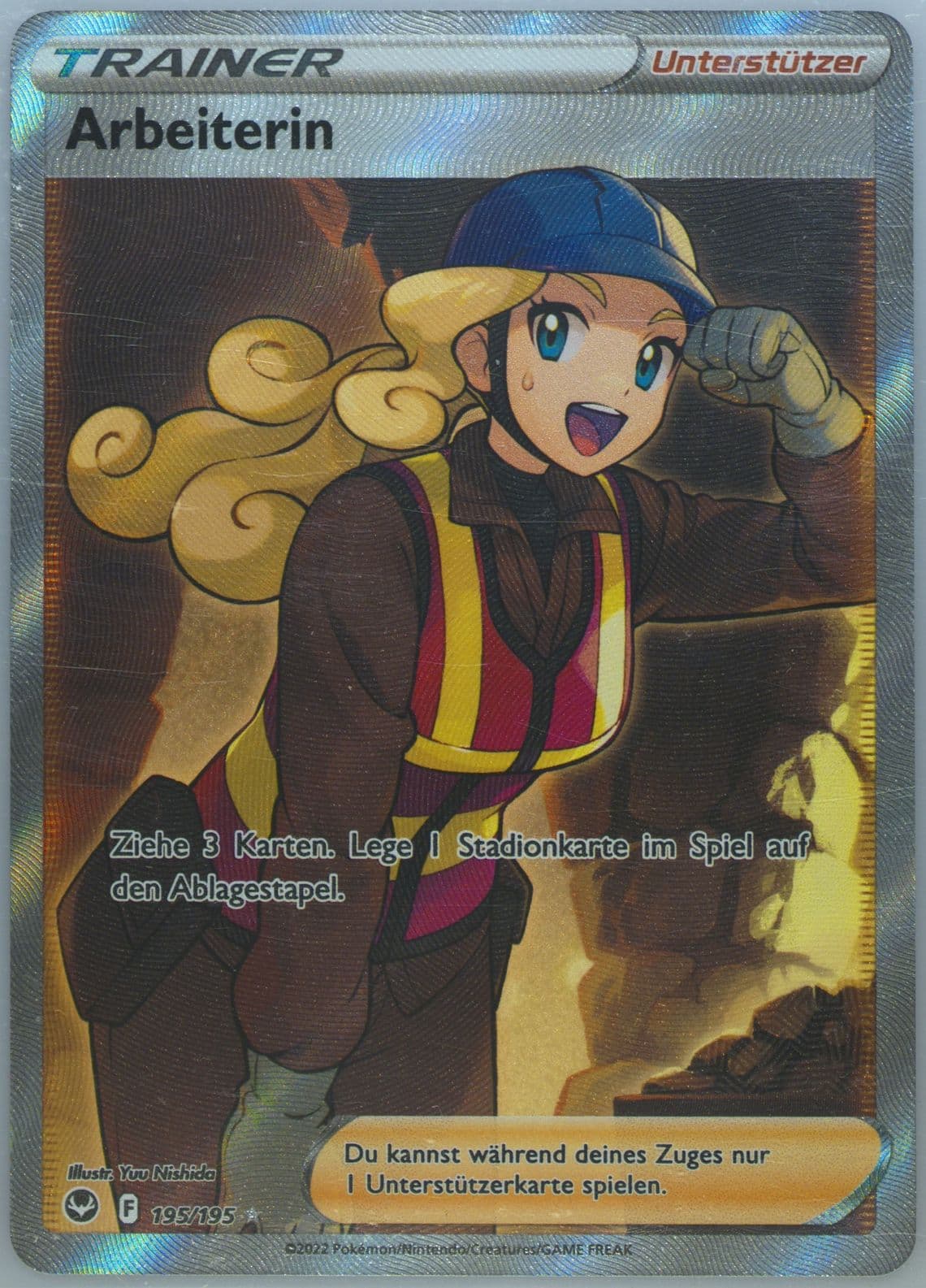 Full Art/Arbeiterin German (195) 2022 Pokemon Sword & Shield Silver Tempest