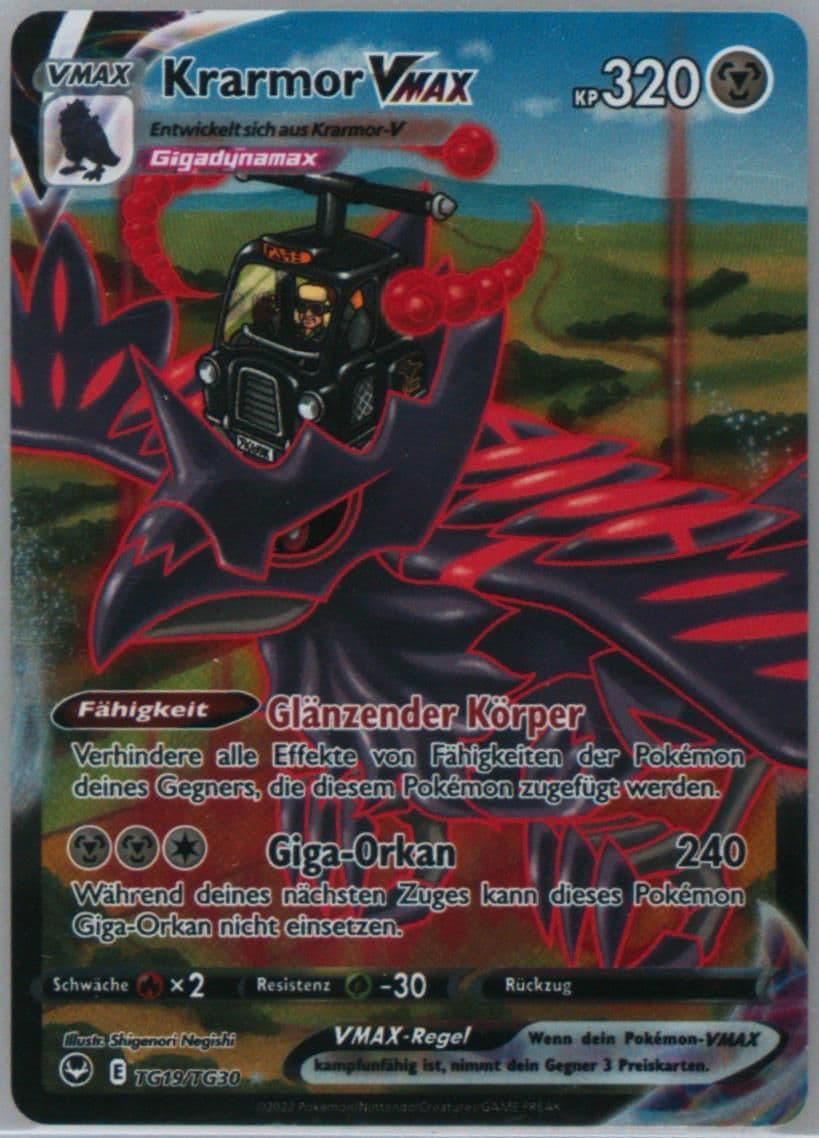 Full Art/Krarmor Vmax German (TG19) 2022 Pokemon Sword & Shield Silver Tempest