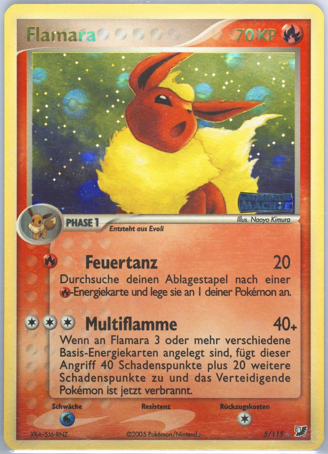 Flamara-Reverse Foil German (5) 2005 Pokemon EX Unseen Forces