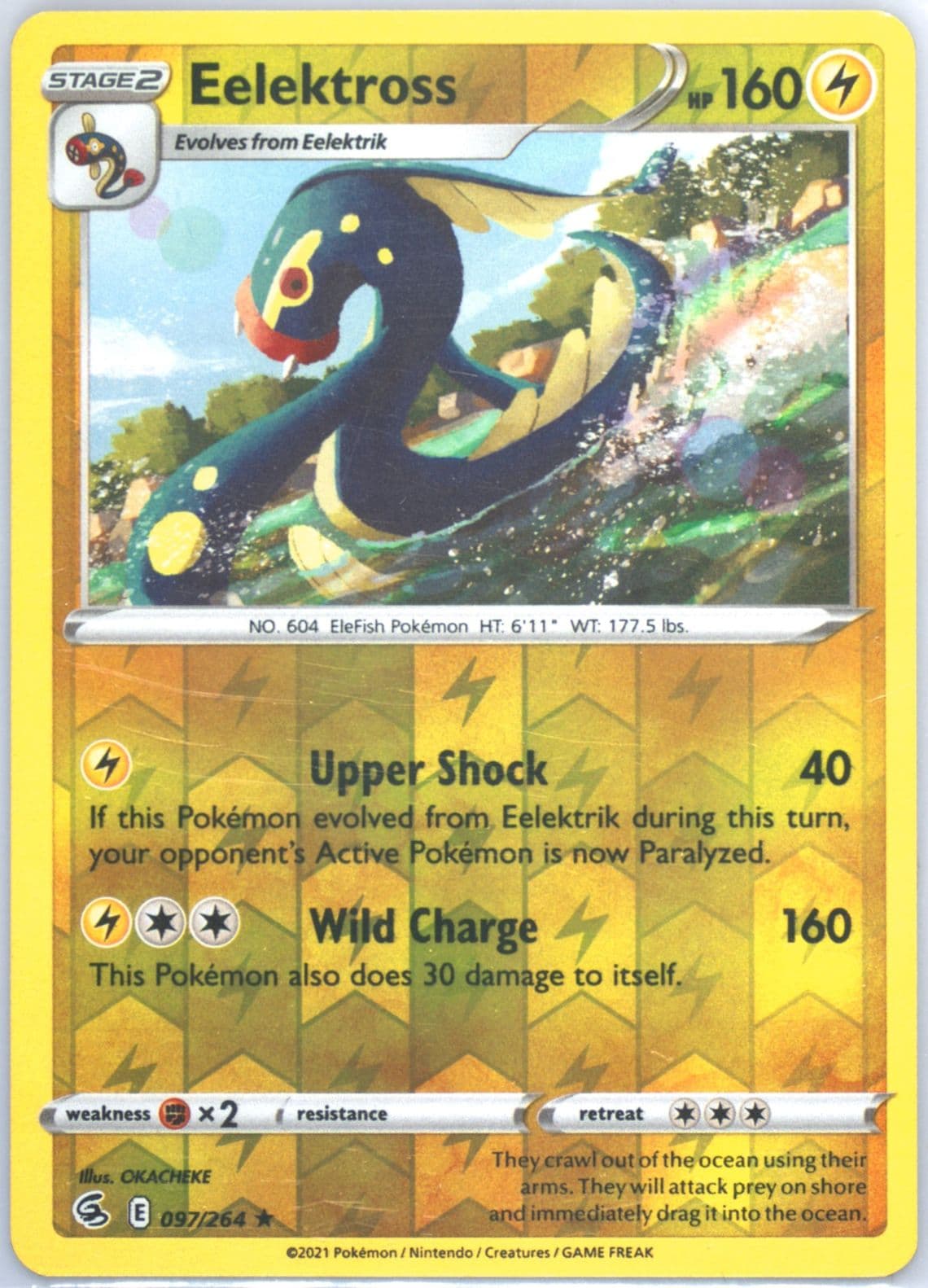 Eelektross-Reverse Foil (097) 2021 Pokemon Sword & Shield Fusion Strike