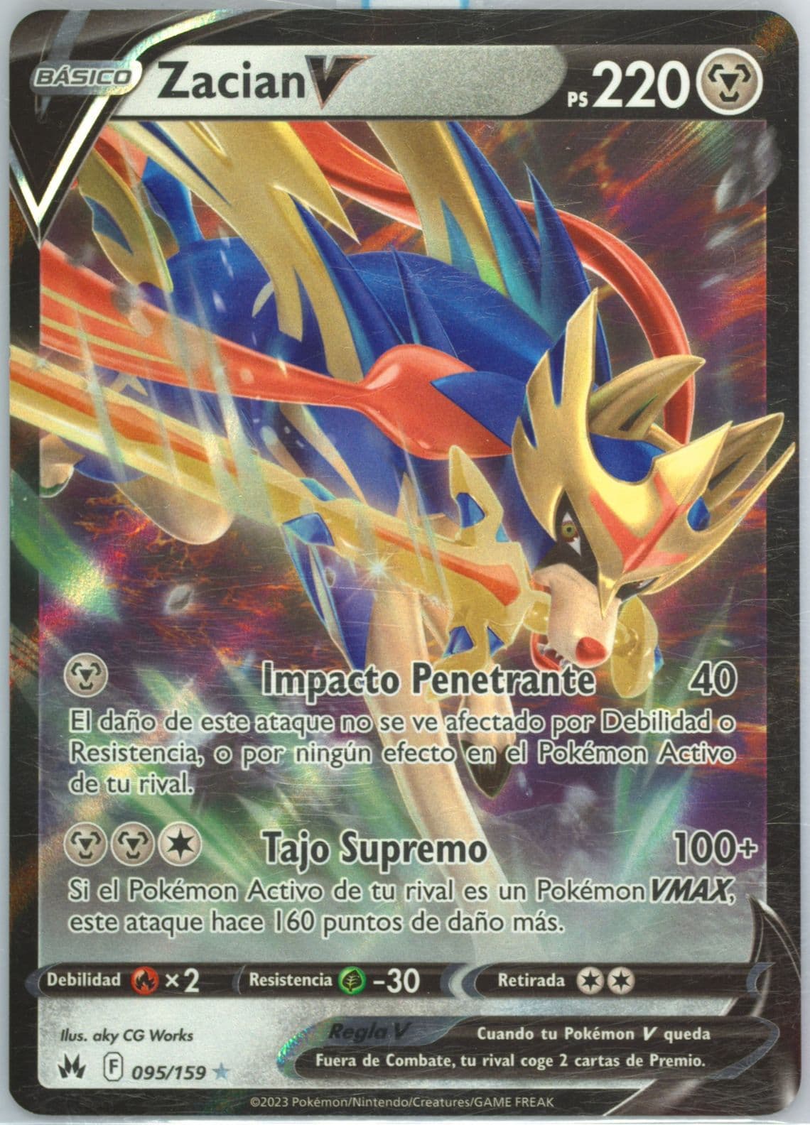 Zacian V Spanish (095) 2023 Pokemon Sword and Shield Crown Zenith