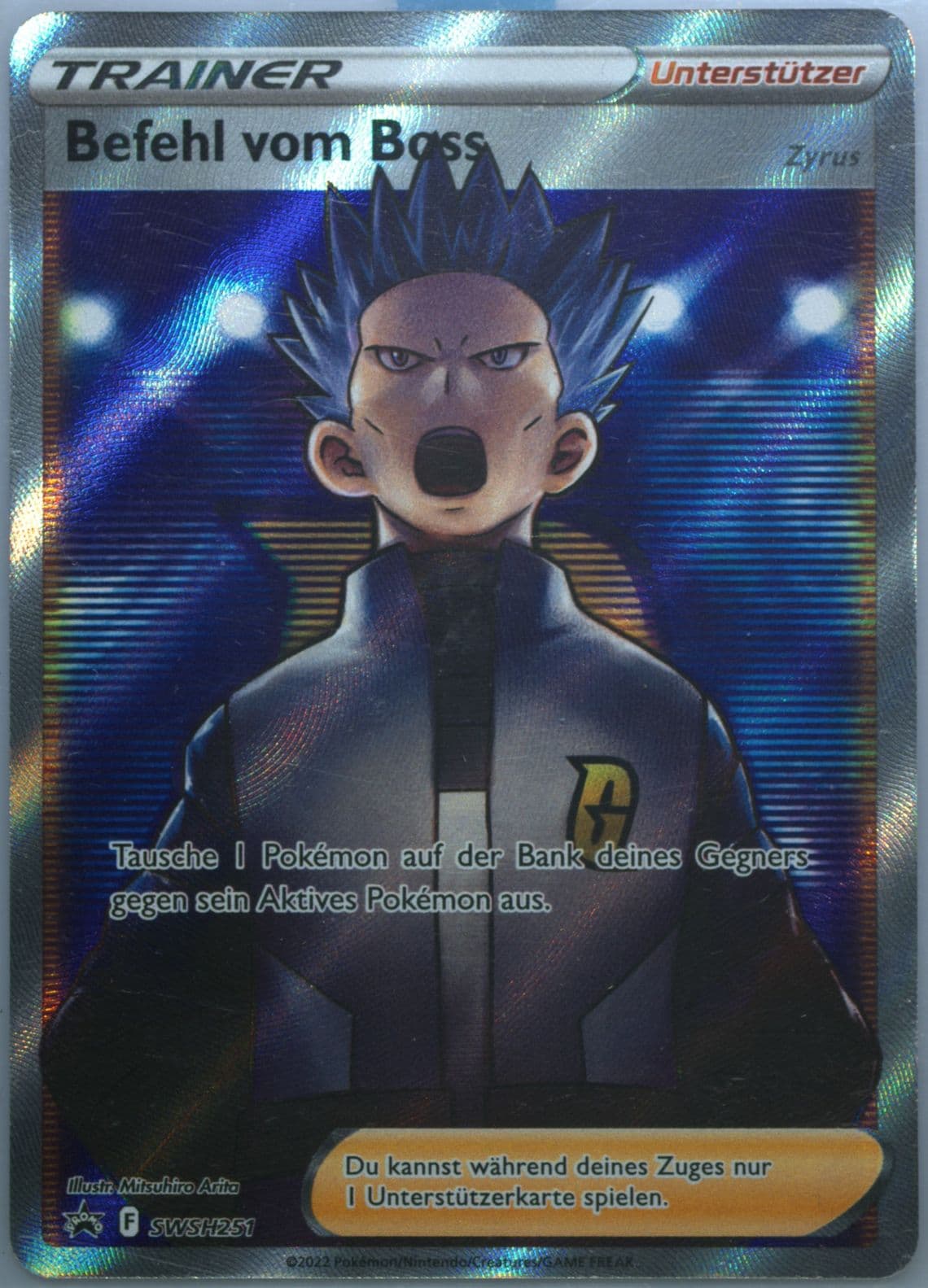 Full Art/Befehl Vom Boss Cyrus Premium Tournament Collection-German (251) 2023 Pokemon Swsh Black Star Promo