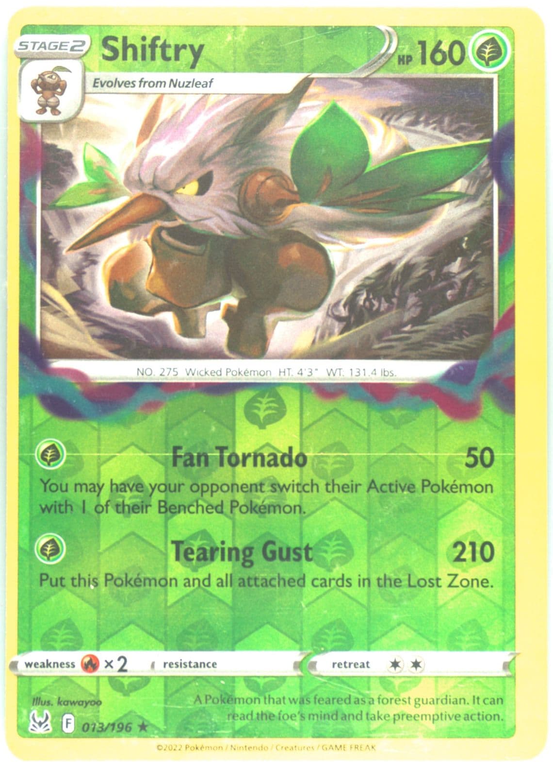 Shiftry-Reverse Foil (013) 2022 Pokemon Sword & Shield Lost Origin