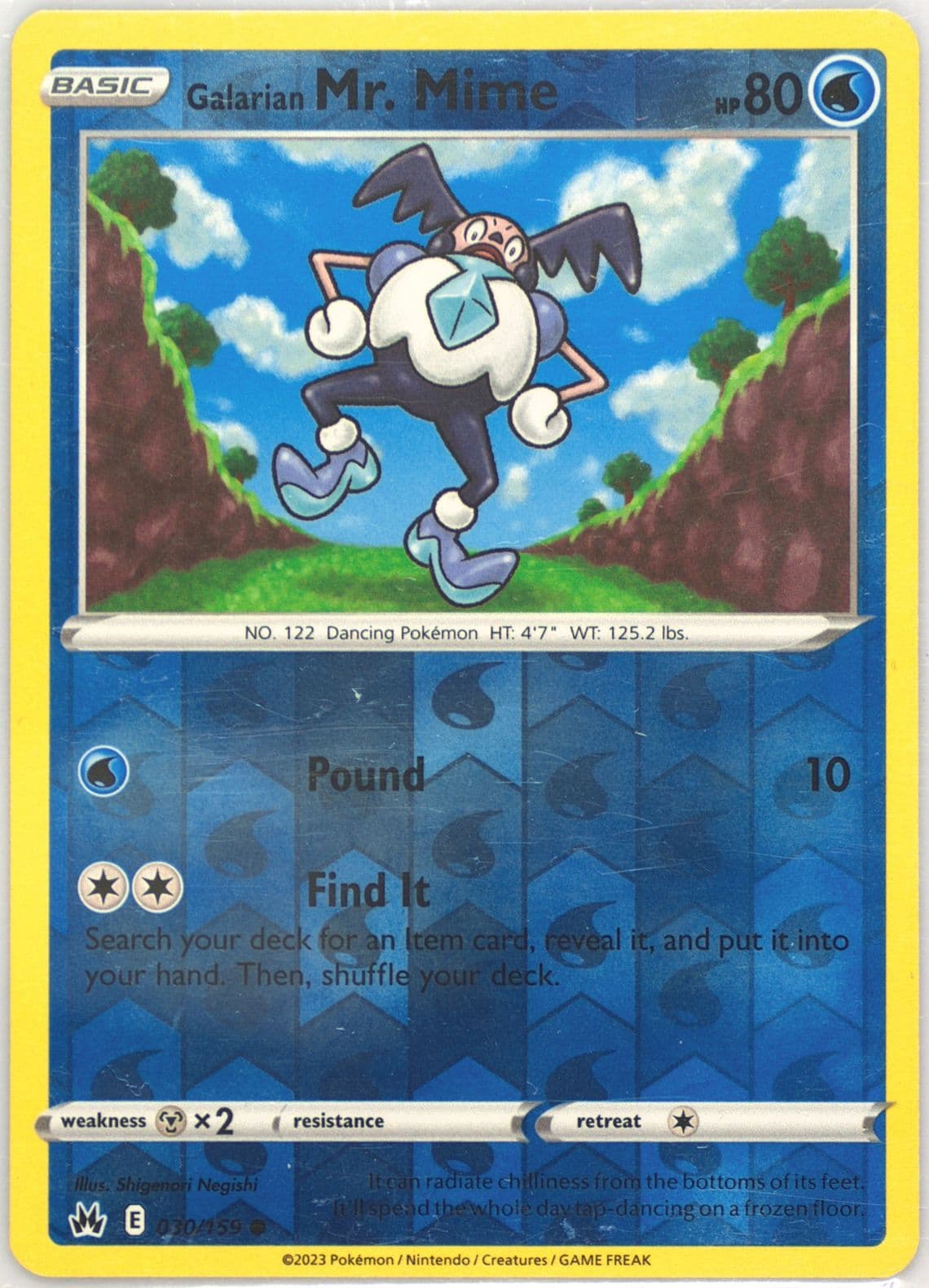 Galarian Mr. Mime-Reverse Foil (030) 2023 Pokemon Sword and Shield Crown Zenith