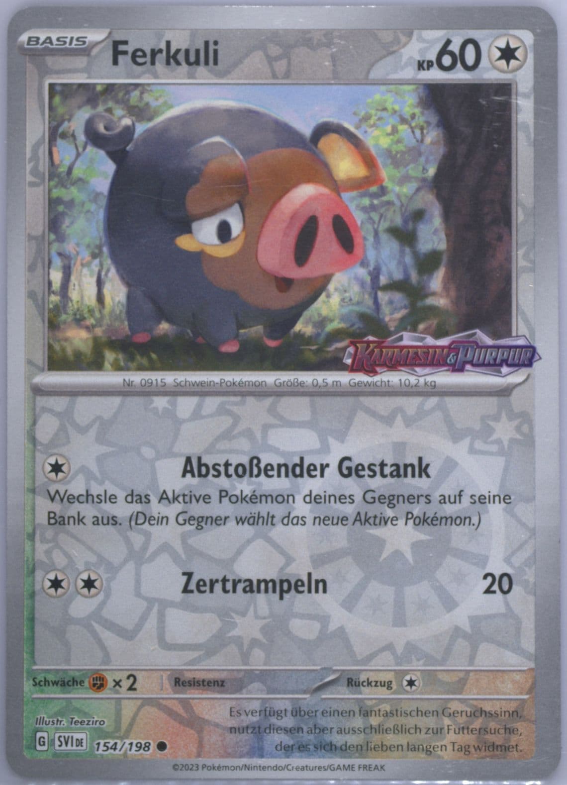 Lechonk Europe/Asia Exclusive (154) 2023 Pokemon German Svi de-Scarlet & Violet