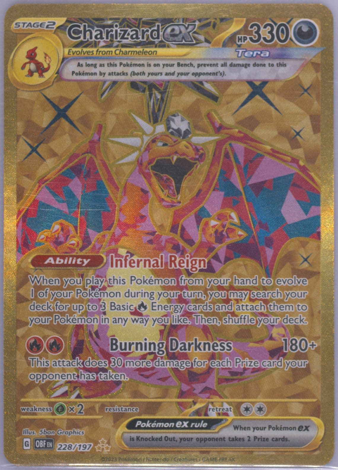 Charizard EX Hyper Rare (228) 2023 Pokemon Obf EN-Obsidian Flames