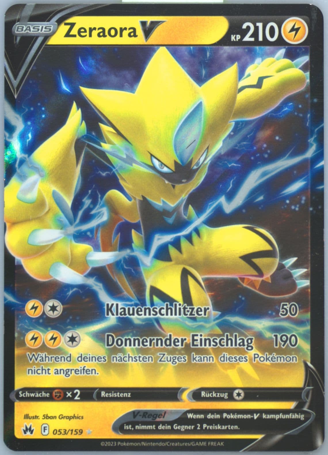 Zeraora V German (053) 2023 Pokemon Sword and Shield Crown Zenith