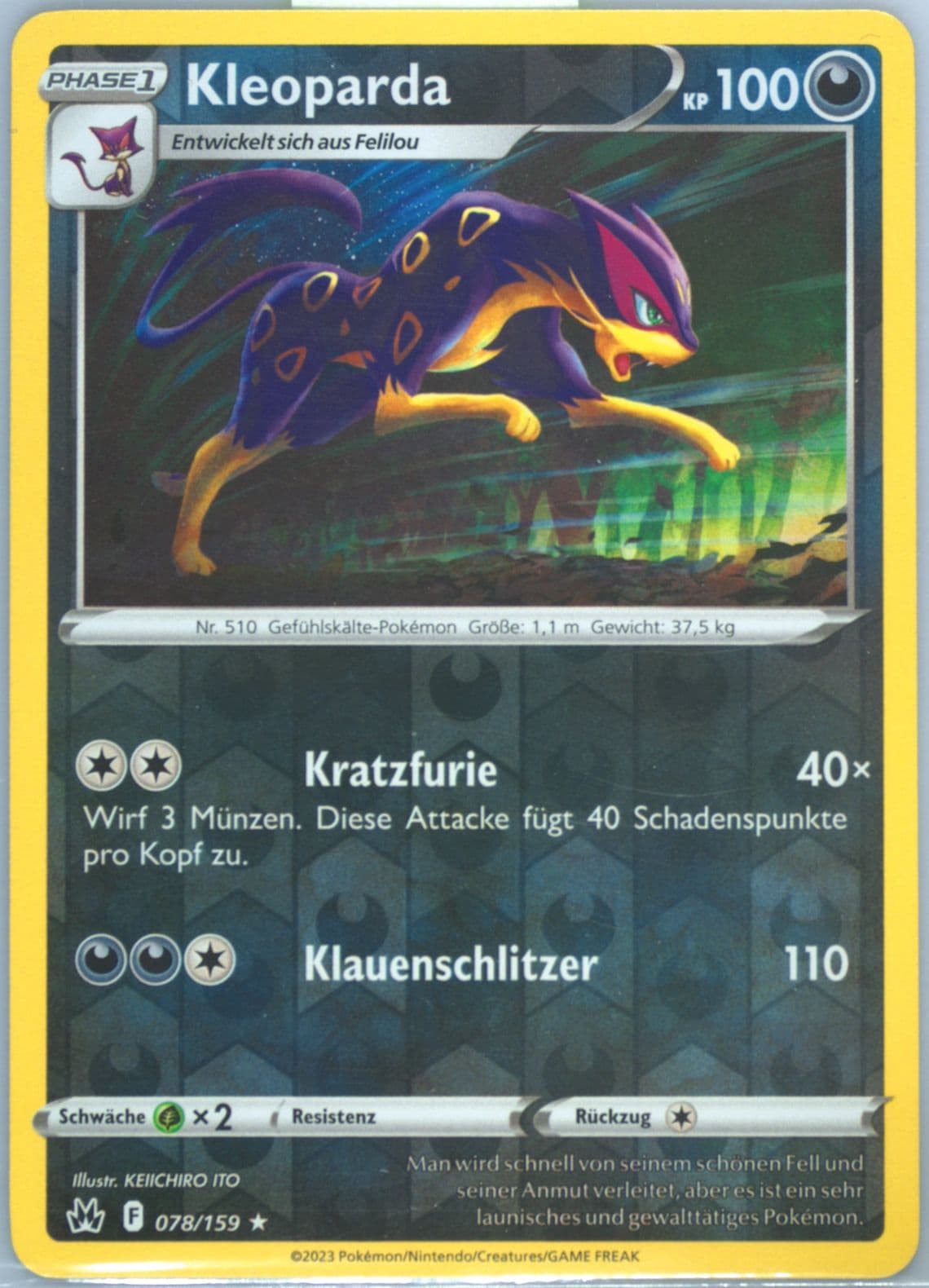 Kleoparda-Reverse Foil German (078) 2023 Pokemon Sword and Shield Crown Zenith