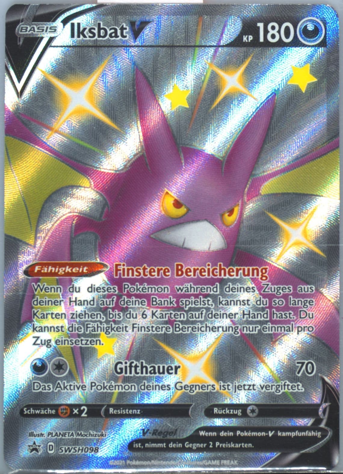 Full Art/Iksbat V Shining Fates Premium Collection Box-German (098) 2021 Pokemon Swsh Black Star Promo