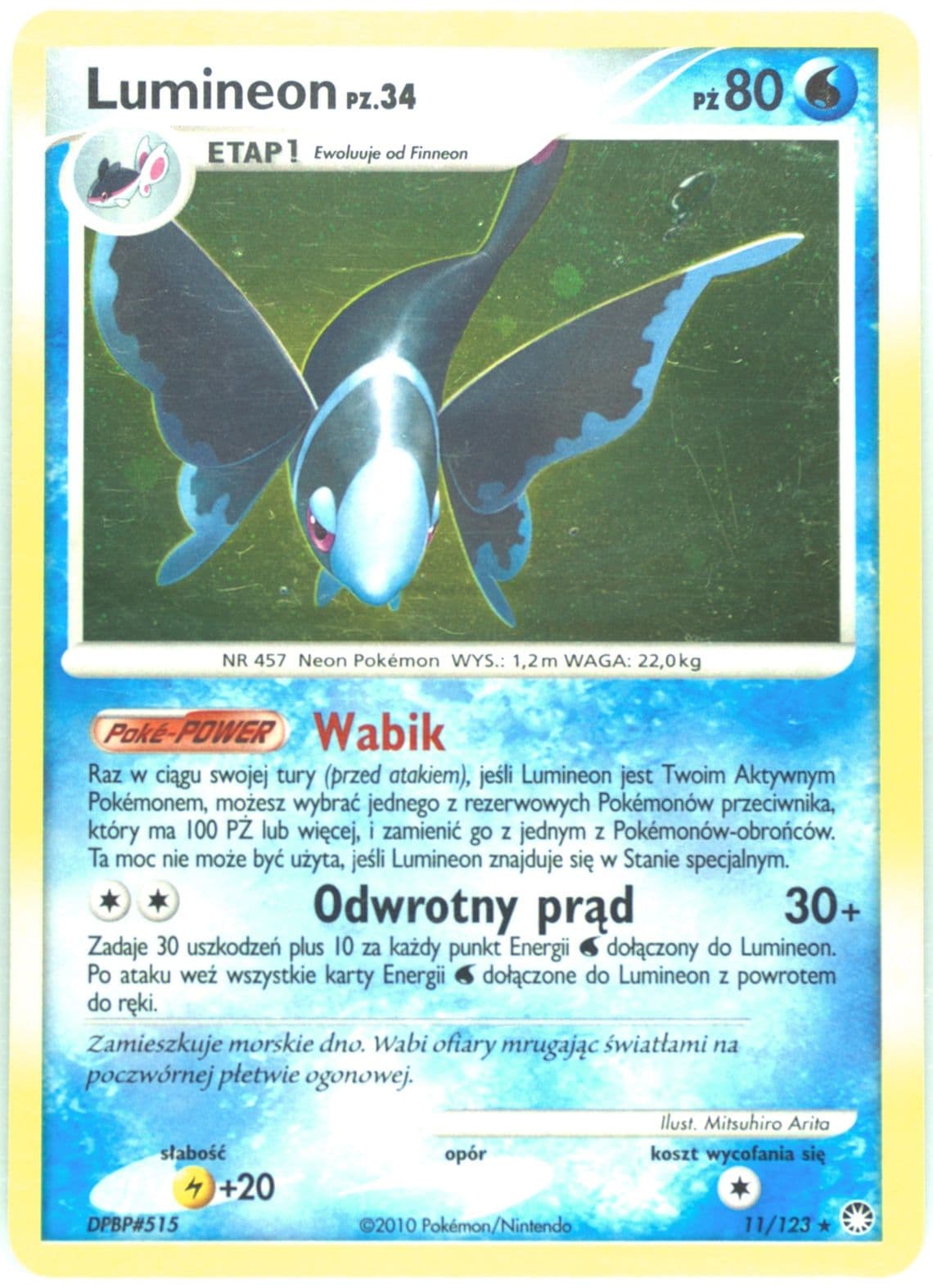 Lumineon-Holo (11) 2012 Pokemon Polish Diamond & Pearl Mysterious Treasures