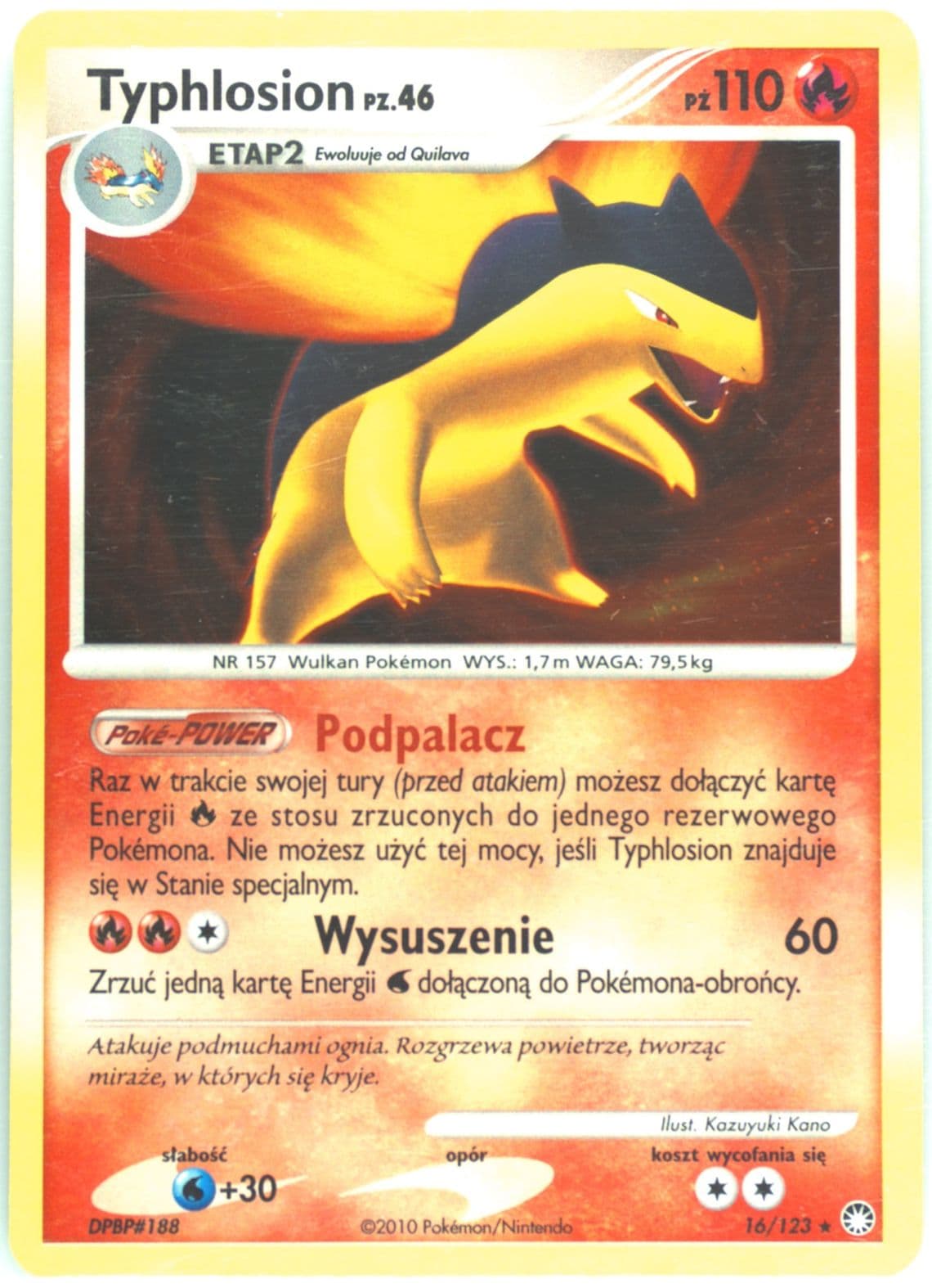 Typhlosion-Holo (16) 2012 Pokemon Polish Diamond & Pearl Mysterious Treasures