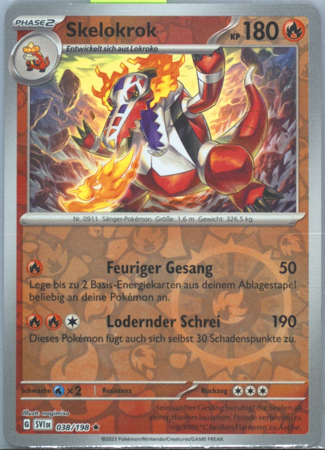 Skeledirge Reverse Holo (038) 2023 Pokemon German Svi de-Scarlet & Violet