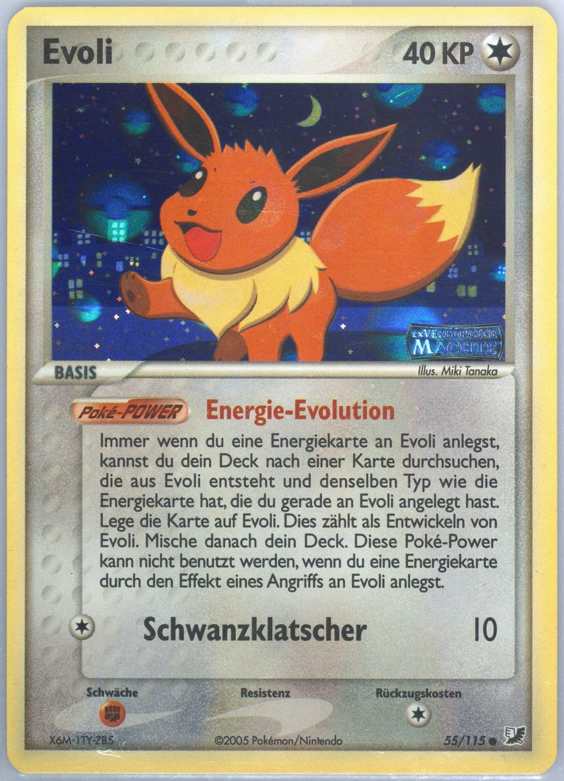 Eevee-Reverse Foil German (55) 2005 Pokemon EX Unseen Forces
