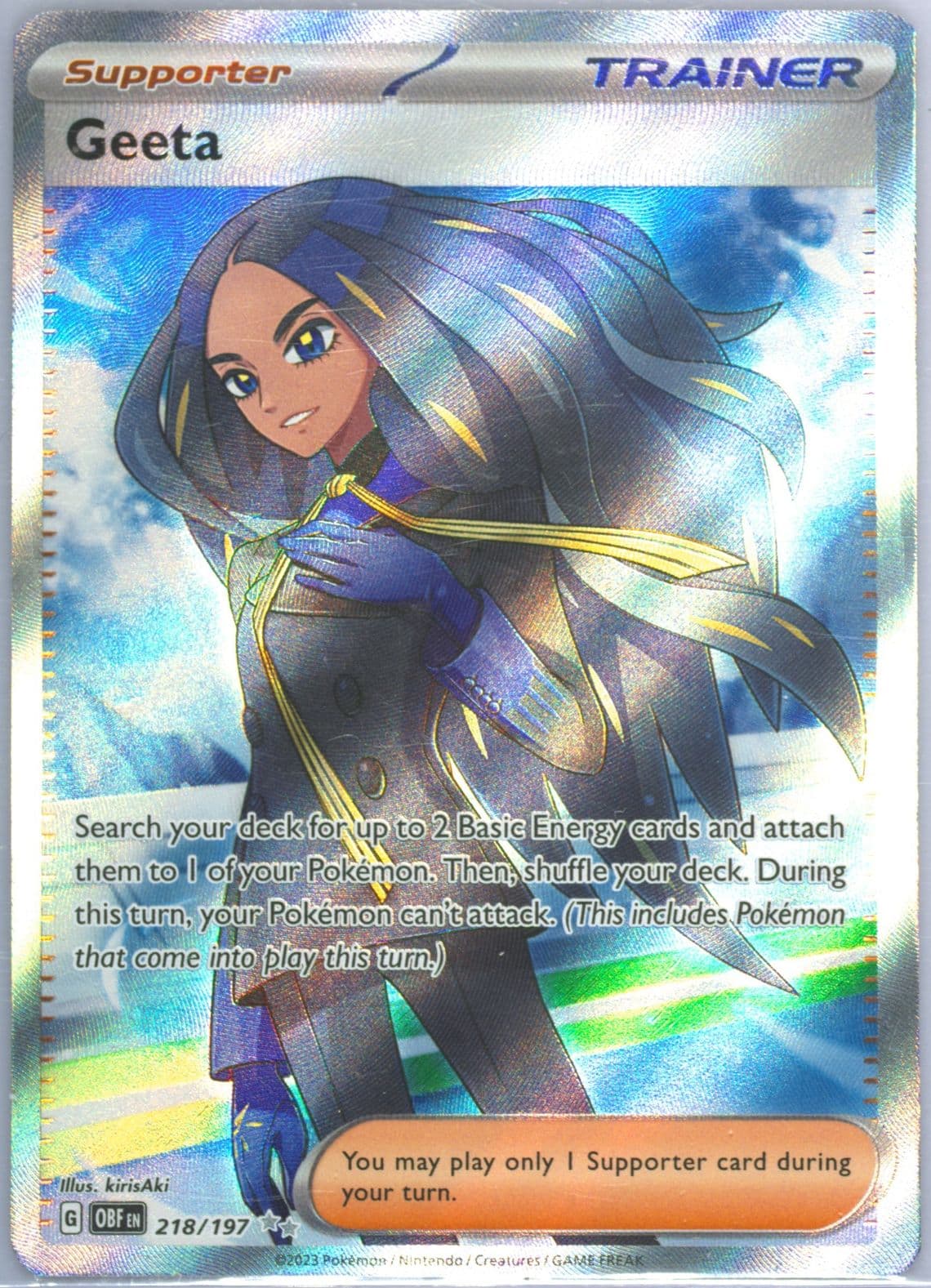 Geeta Ultra Rare (218) 2023 Pokemon Obf EN-Obsidian Flames