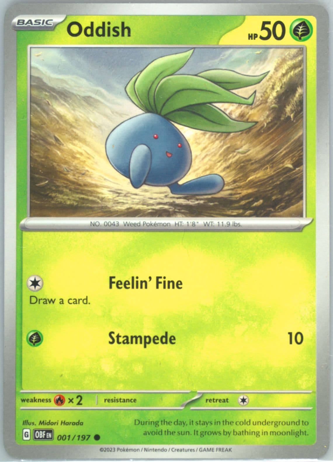 Oddish (001) 2023 Pokemon Obf EN-Obsidian Flames