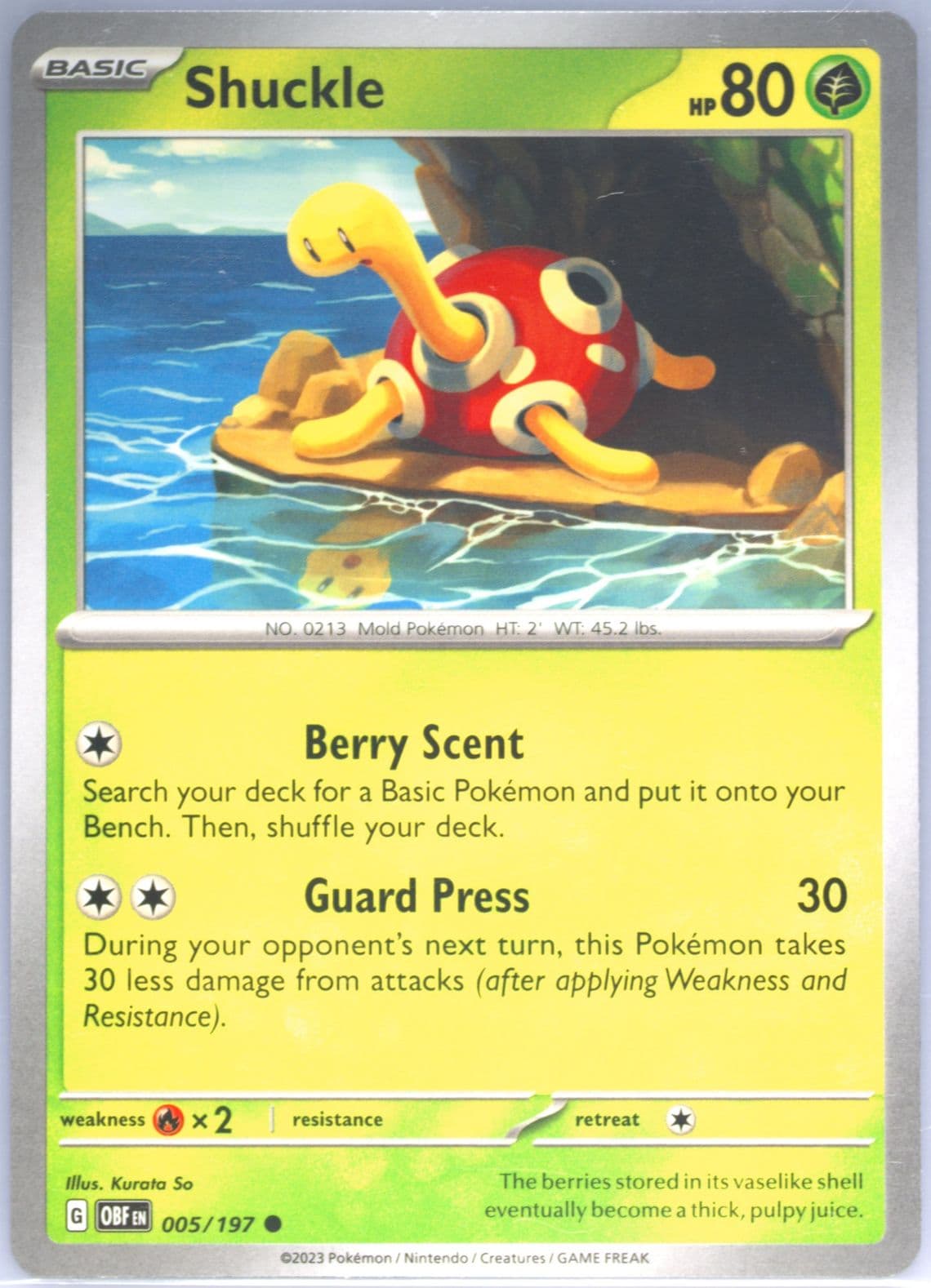 Shuckle (005) 2023 Pokemon Obf EN-Obsidian Flames
