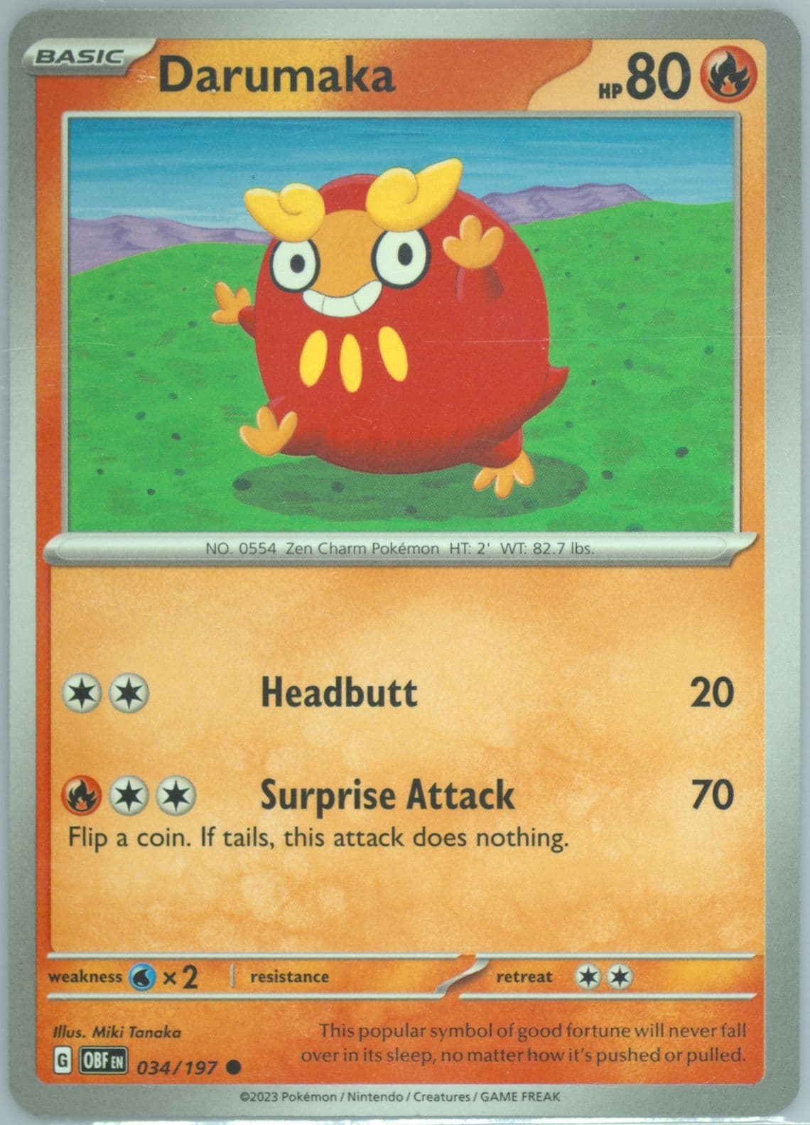 Darumaka (034) 2023 Pokemon Obf EN-Obsidian Flames