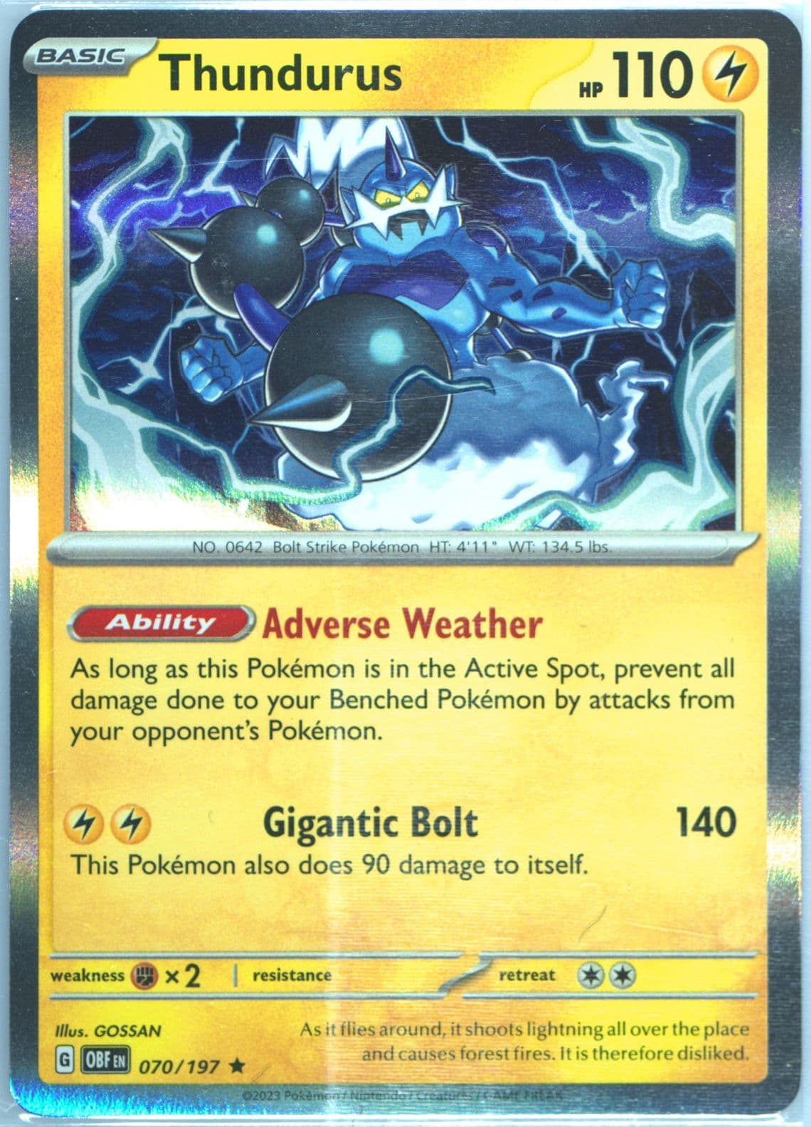 Thundurus (070) 2023 Pokemon Obf EN-Obsidian Flames